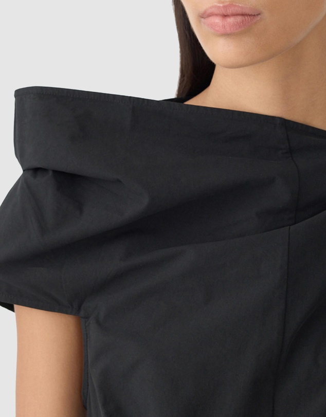 Bassike - Crushed Cotton Shoulder Dress