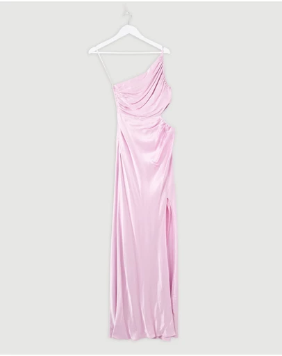 Revibe - Repaired Shona Joy La Lune Asymmetrical Gathered Maxi Dress - AU 6