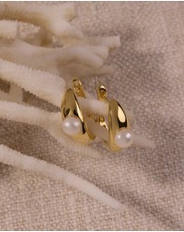 Najo - Tropica Yellow Gold Pearl Earring