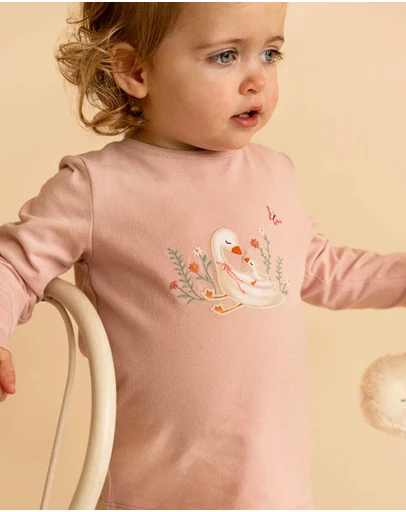 Bebe by Minihaha - Emmy Ducks and Flowers LS Tee - Babies