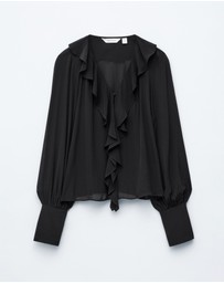 & Other Stories - Ruffle V-Neck Blouse