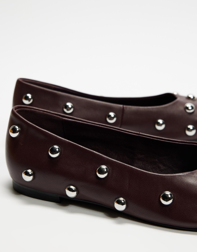 AERE - Studded Leather Ballet Flats