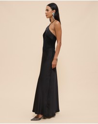 CHANCERY - Georgie Halter Neck Lace Panelled Maxi Dress