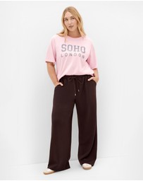 City Chic - Plus size Curved Hem Soho Cotton Tee - heavenly pink