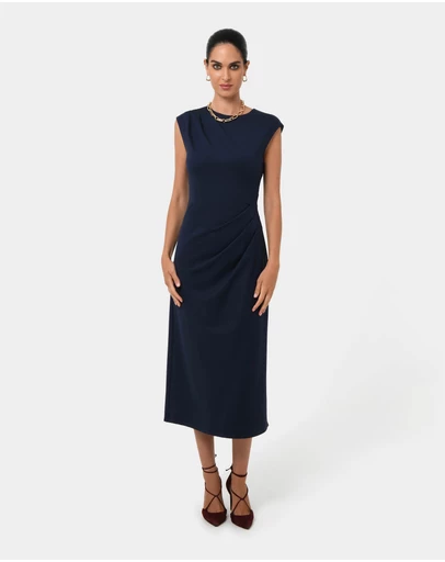 Forcast - Adele Pleated Midi Dress