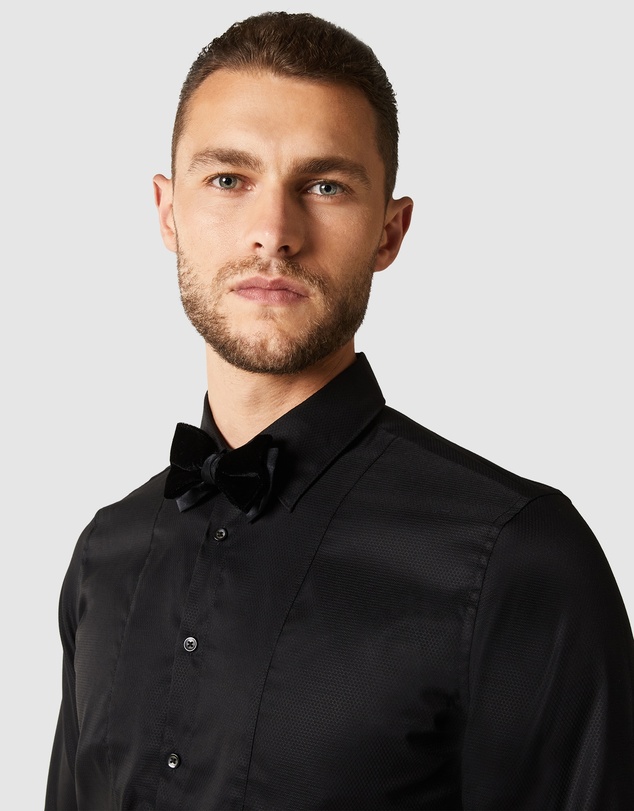 Politix - Slim Long Sleeve Panelled Formal Shirt
