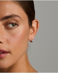 Michael Hill - Silver Twist Pattern Huggie Earrings