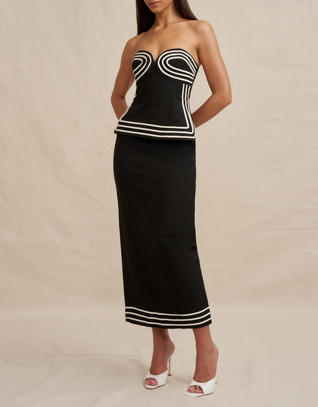 BY JOHNNY. - Sloane Stripe Ankle Skirt