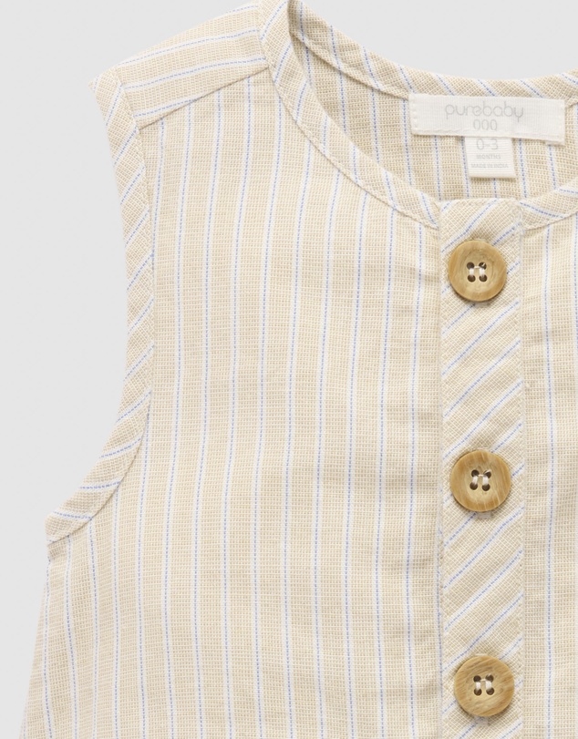Purebaby - Linen Blend Romper -Kids-Babies