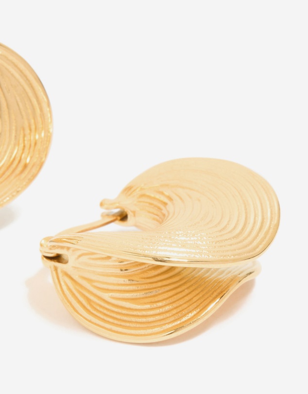 Lovisa - Waterproof Gold Plated Stainless Steel Etched Chunky Hoop Earrings