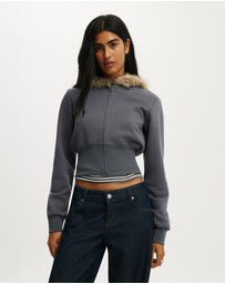 Cotton On - Corset Band Zip Through Hoodie