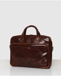Republic of Florence - Pretoria Brown Leather Laptop Briefcase