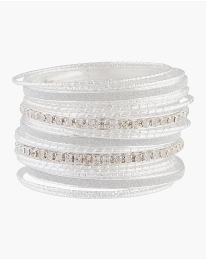Lovisa - Silver Cup Chain Glitter Multi Bangle