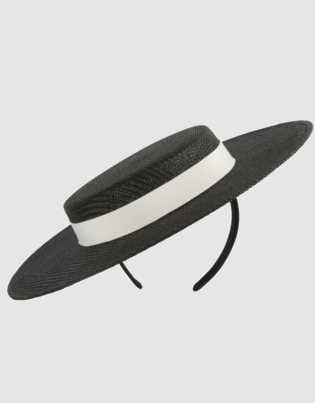 Max Alexander - Black and White Boater Hat
