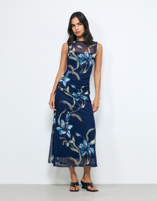 AERE - Skye Mesh Midi Dress