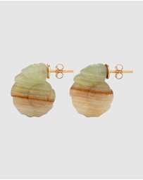 Haze & Glory - ICONIC EXCLUSIVE - Earrings Women Stud Jade 925 Sterling Silver Gold Plated