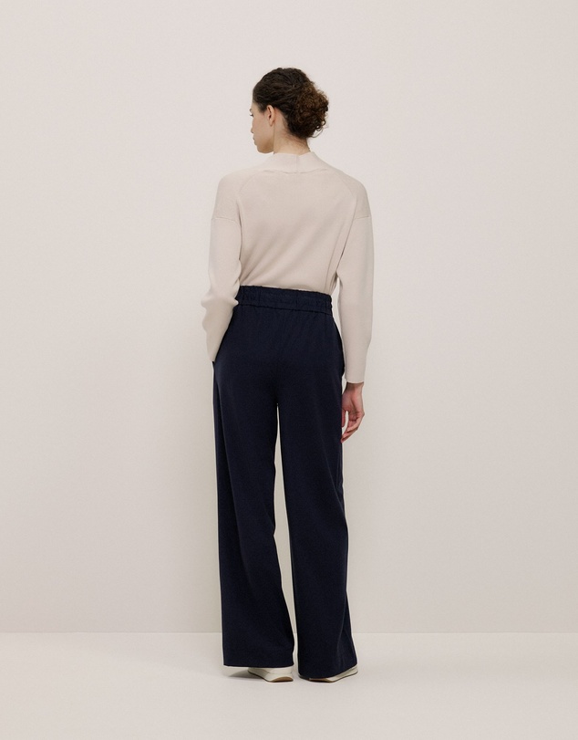 Trenery - Ponte Wide Leg Travel Pant in Night Sky