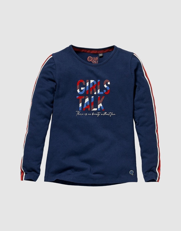 Quapi - Kassie Long Sleeve Contrast Tape T-Shirt - Kids-Teens