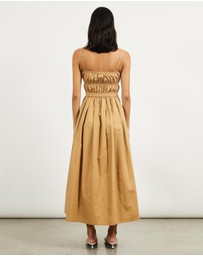 Minima Esenciales - Paloma Gathered Poplin Maxi Dress