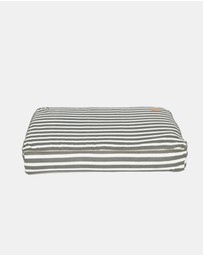 Mog & Bone - Classic Cushion Dog Bed - Charcoal Hampton Stripe