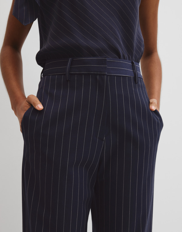 Country Road - Wool Blend Tailored Straight Pinstripe Pant