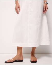 AERE - Jesse Linen V-Neck Midi Dress