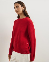 Atmos&Here - Rory Button Detail Crew Neck Jumper