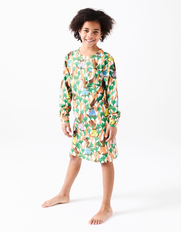 Kip&Co - Carrot Joy Organic Cotton Long Sleeve Nightie - Kids-Teens
