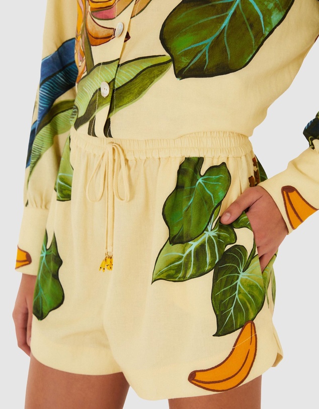 Farm Rio - Banana Grapes Yellow Shorts
