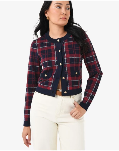 Forcast - Siane Check Knit Cardigan