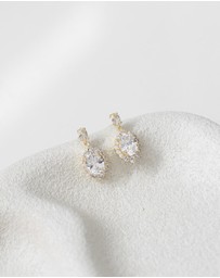 The White Collection - Anna Earrings - Classic Gold Bridal Earrings
