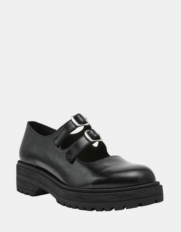 Steve Madden - Alba Black Leather Mary Janes