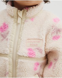 Country Road - Print Sherpa Zip Through