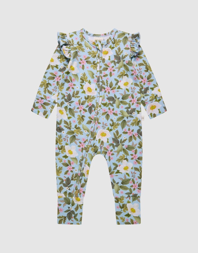 Fleur Harris - 'Heirloom Treasures' Precious Frill Coverall in Soft Teal