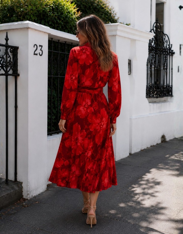 Esther & Co - Zirella Dress - Red Floral
