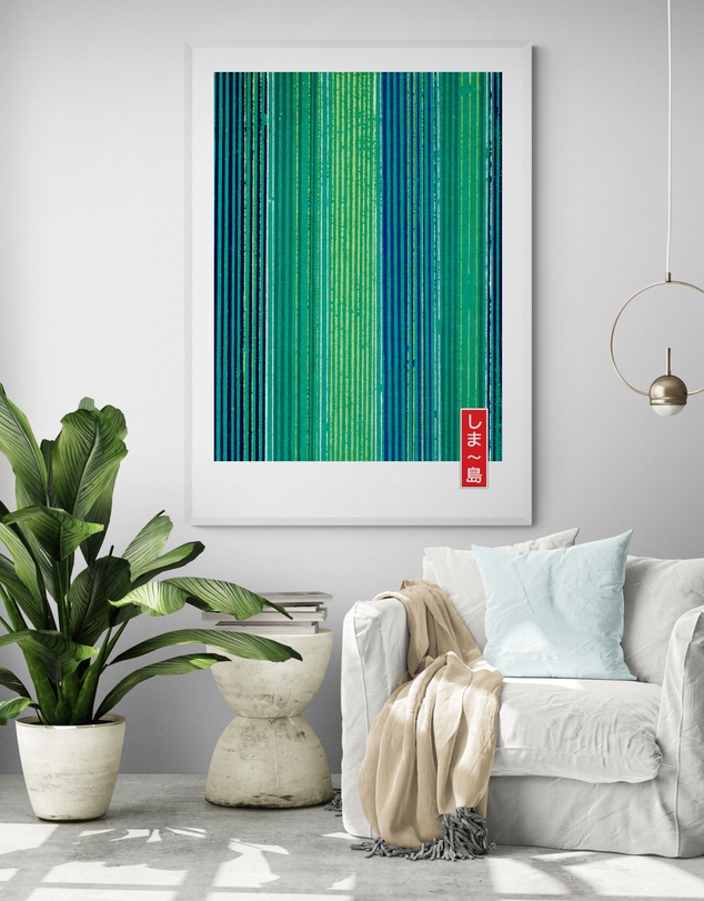 Inka Arthouse - Minimal Green Japanese Art Print