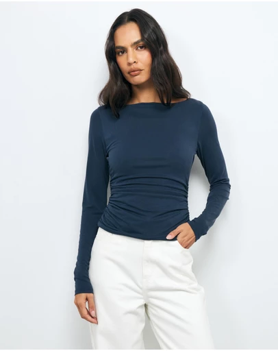AERE - Ida Gathered Cupro Top