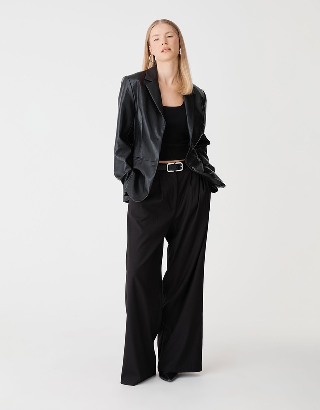 Forcast - Shay Faux Leather Blazer