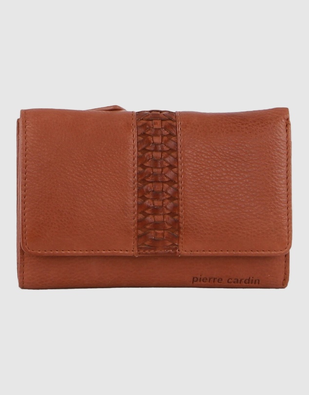 Pierre Cardin - Woven Leather Tri-Fold Wallet with RFID