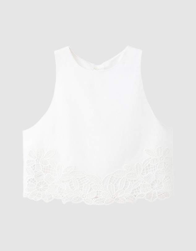 M.N.G - Embroidered Broderie Anglaise Top
