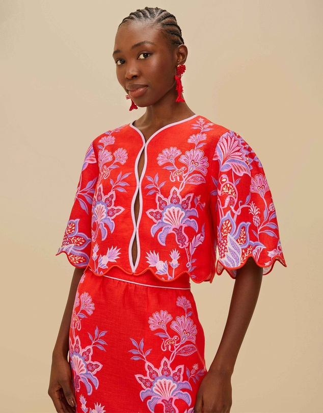 Farm Rio - Porcelain Garden Blouse