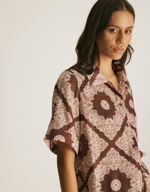 Atmos&Here - Chantilly Printed Satin Shirt