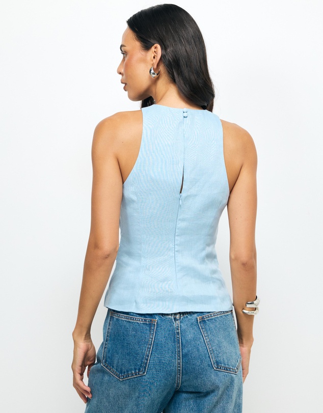 AERE - Frankie Linen Asym Hem Top