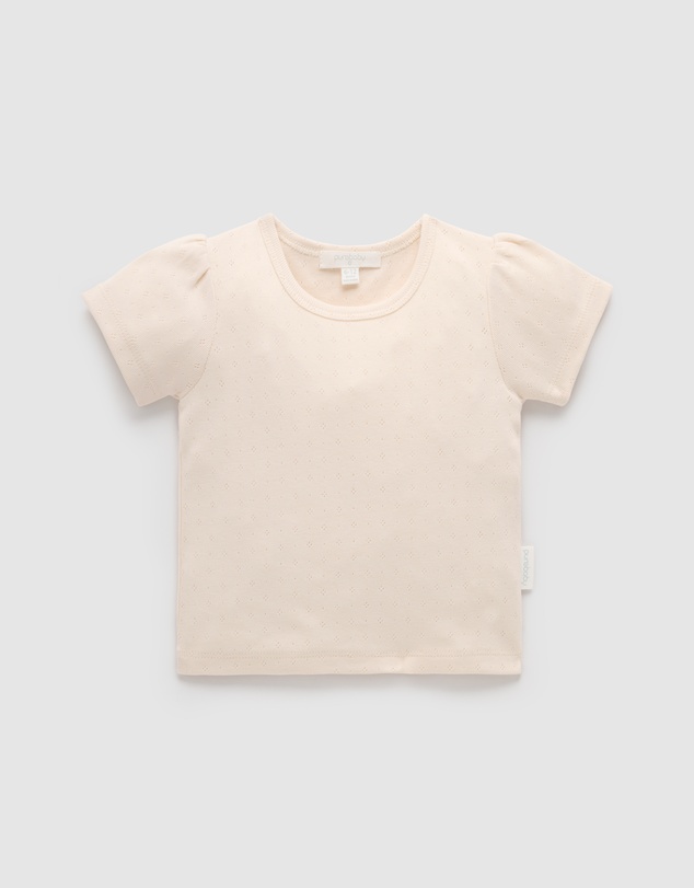 Purebaby - Pointelle Short Sleeve Tee-Kids-Babies
