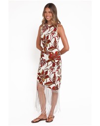 Petal & Pup - Aquarius Midi Dress - Brown Floral