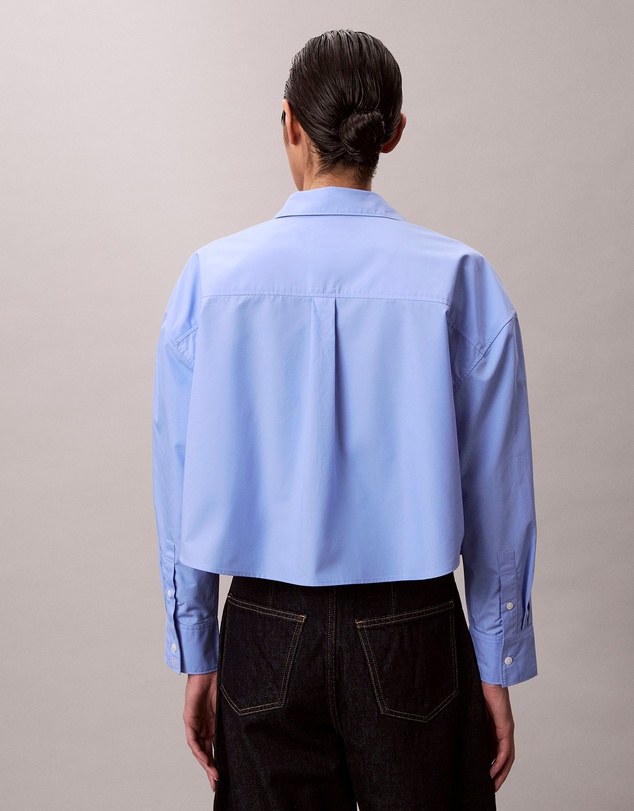 Calvin Klein - Poplin Relaxed Cropped Button-Down Shirt