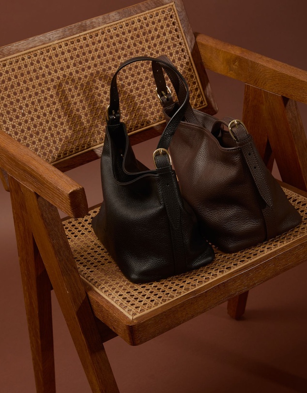 VESTIRSI - Eden Dark Chocolate Leather Shoulder Bag