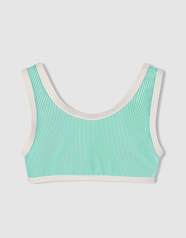 Zulu & Zephyr Mini - Mini Stripe Rib Scoop Bikini Top - Babies-Teens