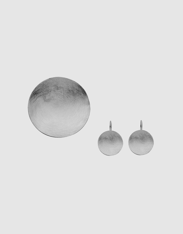 Elli Jewelry - Jewelry Set Basic Geo Circle Brushed 925 Sterling Silver