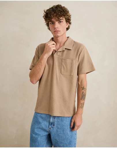 Rhythm - LADDER VINTAGE TERRY POLO - ICONIC EXCLUSIVE
